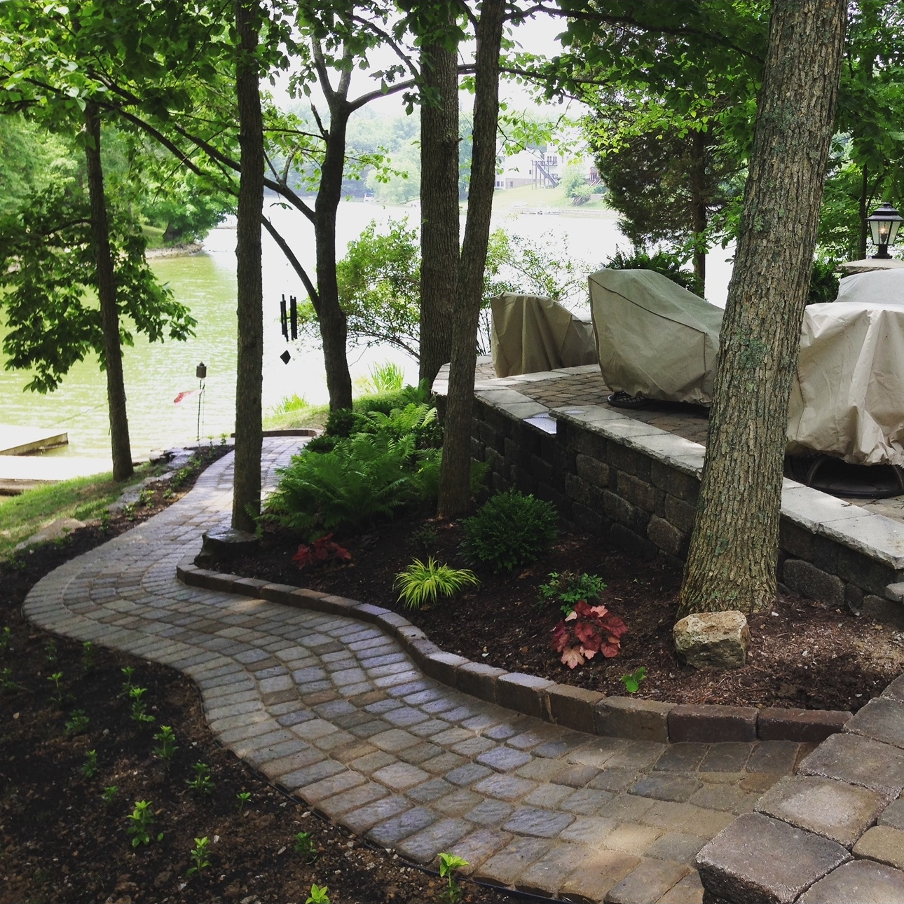 Paver walkway and hardscape installation in Georgetown, Kentucky